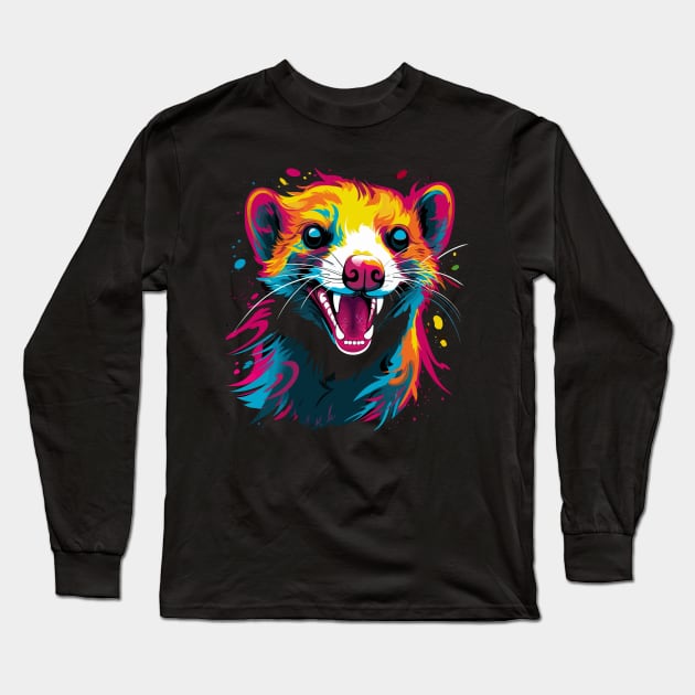 Weasel Smiling Long Sleeve T-Shirt by JH Mart